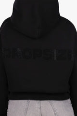 RHINESTONE WOMEN HOODIE BLACK