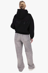 RHINESTONE WOMEN HOODIE BLACK