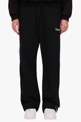 CONTRAST EMBROIDERY WOMEN OPEN LEG JOGGER BLACK