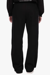 CONTRAST EMBROIDERY WOMEN OPEN LEG JOGGER BLACK