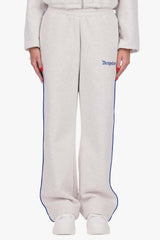 CONTRAST EMBROIDERY WOMEN OPEN LEG JOGGER GREY MELANGE