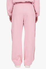 CONTRAST EMBROIDERY WOMEN OPEN LEG JOGGER PINK