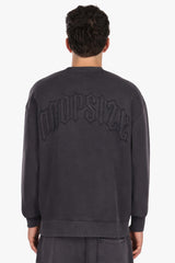 RAW EDGES CREWNECK ACID BLACK