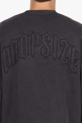 RAW EDGES CREWNECK ACID BLACK