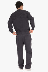 RAW EDGES CREWNECK ACID BLACK