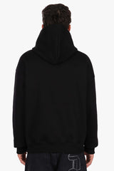 HEAVY OVERSIZE RHINESTONE MOTIV HOODIE BLACK