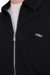 SINGLE POCKET JEANS JACKET BLACK WASHED