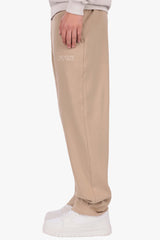 RIB OPEN LEG JOGGER BEIGE