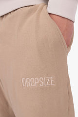 RIB OPEN LEG JOGGER BEIGE