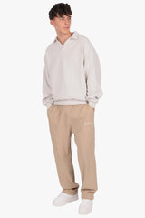 RIB OPEN LEG JOGGER BEIGE
