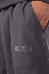 RIB OPEN LEG JOGGER STEEL GREY