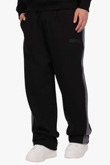 OPEN LEG JOGGER CONTRAST SIDESTRIPE BLACK