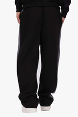 OPEN LEG JOGGER CONTRAST SIDESTRIPE BLACK