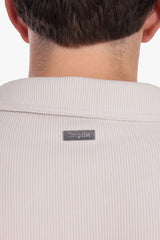 STRUCTURED POLOSHIRT ACID LIGHT GREY