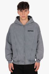 OVERSIZE ZIPPER VINTAGE LOOK GREY