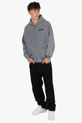 OVERSIZE ZIPPER VINTAGE LOOK GREY
