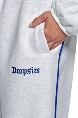 CONTRAST EMBROIDERY WOMEN OPEN LEG JOGGER GREY MELANGE