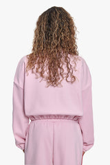 CONTRAST EMBROIDERY WOMEN ZIPPER PINK