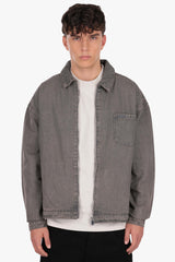 SINGLE POCKET JEANS JACKET GREY WASHED