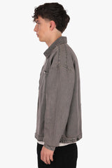 SINGLE POCKET JEANS JACKET GREY WASHED