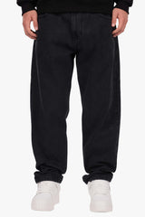 LOOSE FIT RHINESTONE LOGO JEANS WASHED GREY