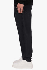 LOOSE FIT RHINESTONE LOGO JEANS WASHED GREY