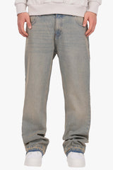 FLARE FIT JEANS WASHED BLUE