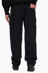 STRAIGHT LEG CARPENTER DETAIL JEANS BLACK