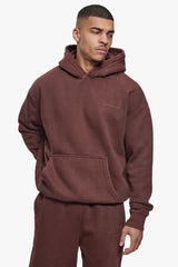 HEAVY OVERSIZE HD LOGO HOODIE ACID WASHED PLUM