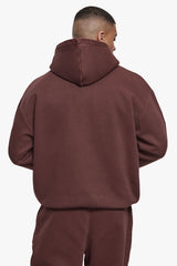 HEAVY OVERSIZE HD LOGO HOODIE ACID WASHED PLUM