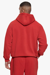 HEAVY OVERSIZE HD LOGO HOODIE ACID WASHED RED