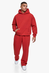 HEAVY OVERSIZE HD LOGO HOODIE ACID WASHED RED