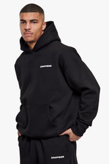 HEAVY OVERSIZE HD LOGO HOODIE BLACK