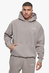 HEAVY OVERSIZE HD LOGO HOODIE ACID WASHED MORNING DOVE