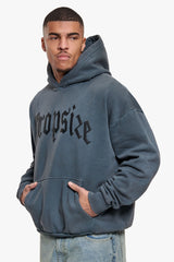 HEAVY OVERSIZE PUFFER PRINT HOODIE WASHED GREY