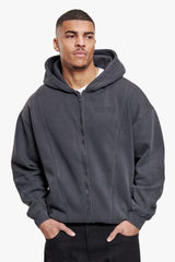 OVERSIZE ZIPPER VINTAGE LOOK BLACK
