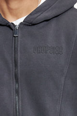 OVERSIZE ZIPPER VINTAGE LOOK BLACK