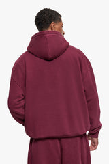 HEAVY OVERSIZE HD LOGO HOODIE  WASHED CRANBERRY