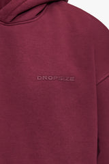 HEAVY OVERSIZE HD LOGO HOODIE  WASHED CRANBERRY