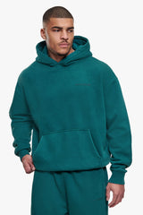 HEAVY OVERSIZE HD LOGO HOODIE  WASHED TEAL