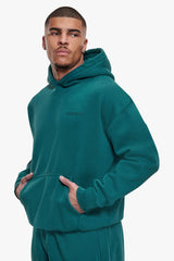 HEAVY OVERSIZE HD LOGO HOODIE  WASHED TEAL