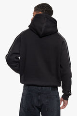 HEAVY OVERSIZE SPORTY LOGO HOODIE BLACK