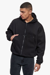 CARPENTER DOUBLE ZIP-HOODIE BLACK
