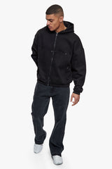 CARPENTER DOUBLE ZIP-HOODIE BLACK