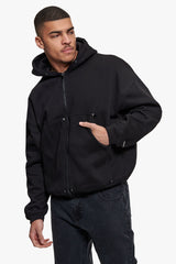 CARPENTER DOUBLE ZIP-HOODIE BLACK