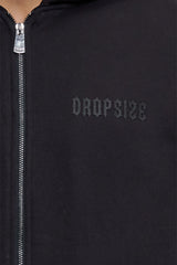 ESSENTIAL BOXY ZIP-HOODIE WASHED ANTRACITE