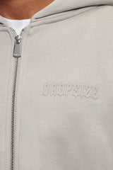 ESSENTIAL BOXY ZIP-HOODIE STONE