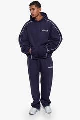 PIPING OPEN LEG JOGGER NAVY