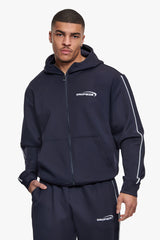 SPORTY SCUBA ZIP HOODIE NAVY