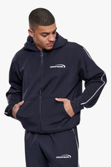 SPORTY SCUBA ZIP HOODIE NAVY